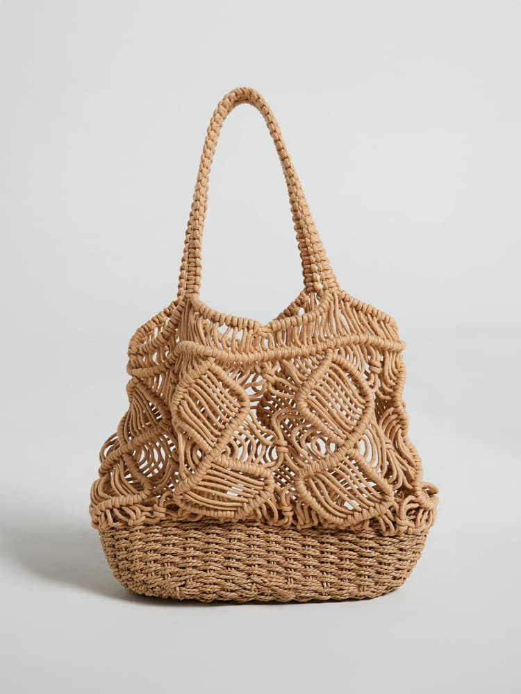 BOLSO SHOPPER MACRAMÉ NATURAL - BOHO & CHIC