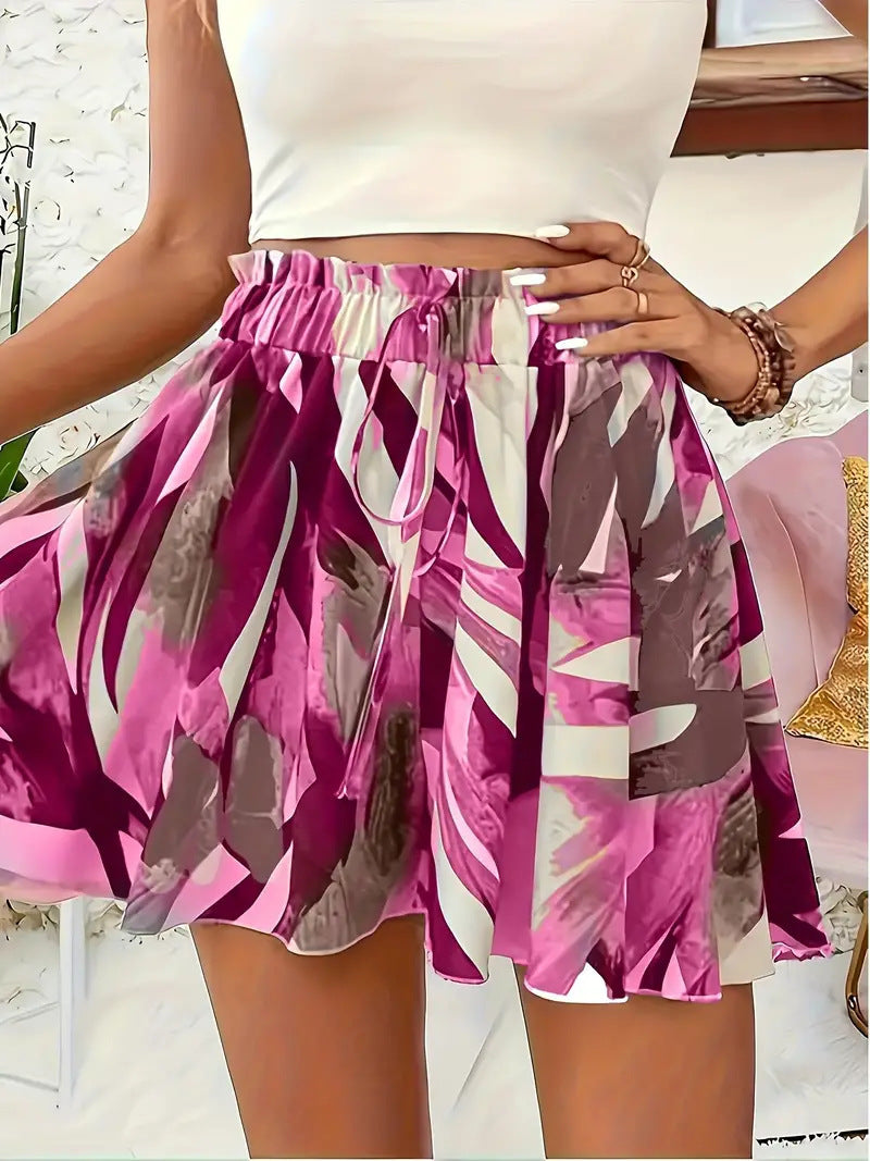 REINA - FALDA CORTA DE VERANO CON ESTAMPADO MODERNO