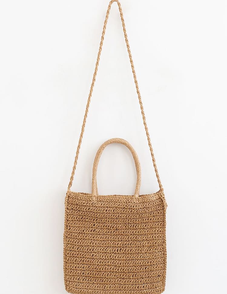 BOLSO DE RAFIA CON DISEÑO A CROCHET MULTICOLOR