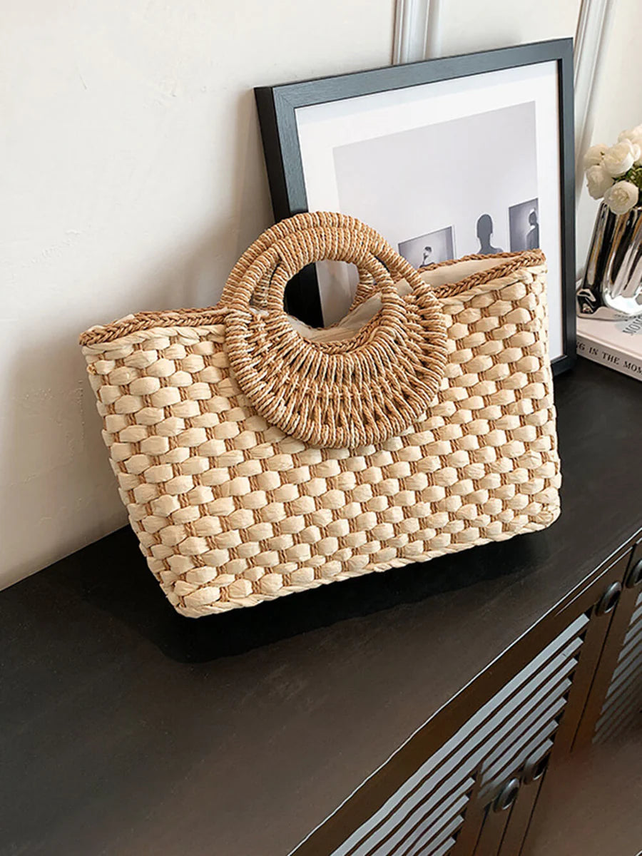 BOLSO DE MANO CÍRCULO NATURAL – ELEGANCIA ARTESANAL EN CADA DETALLE