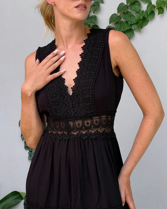 BETH - VESTIDO LARGO BOHEMIO ENCAJE