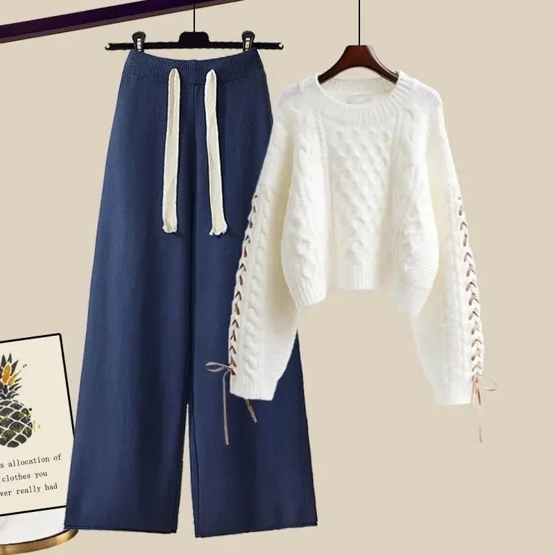 SALMA - SWEATER AND WIDE-LEG PANTS SET