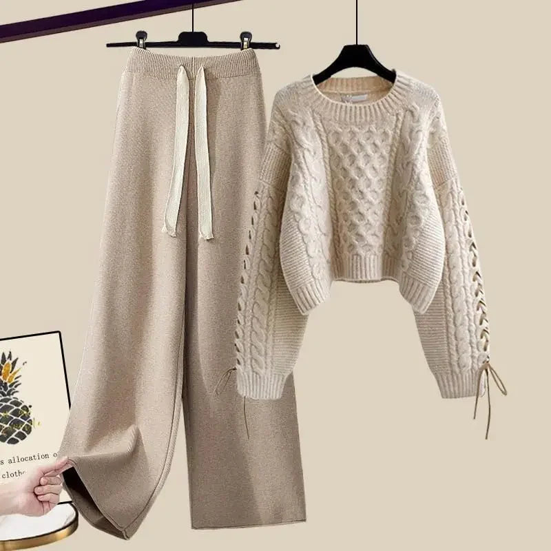 SALMA - SWEATER AND WIDE-LEG PANTS SET
