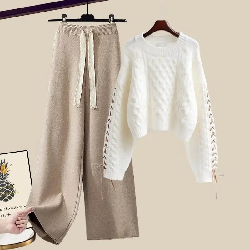 SALMA - SWEATER AND WIDE-LEG PANTS SET