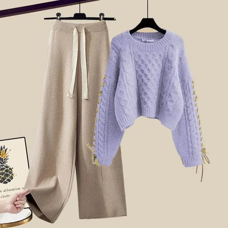 SALMA - SWEATER AND WIDE-LEG PANTS SET