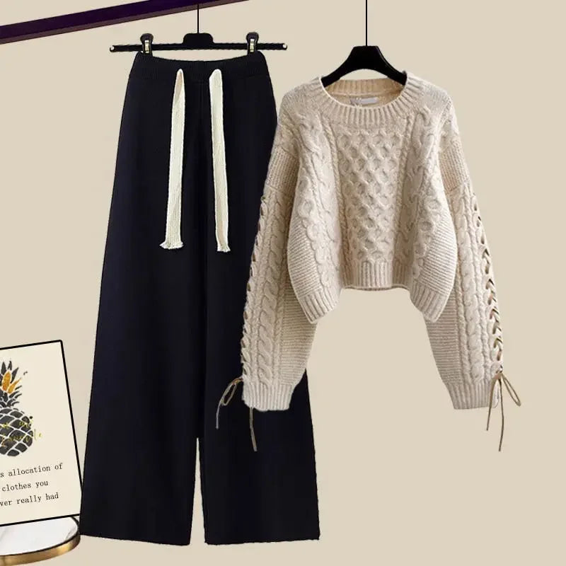 SALMA - SWEATER AND WIDE-LEG PANTS SET