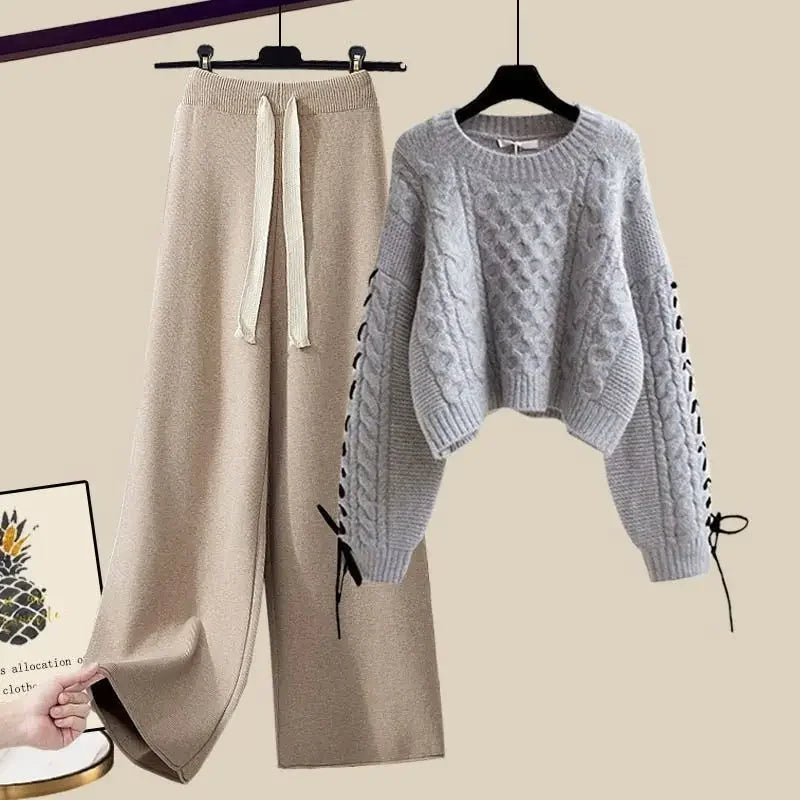 SALMA - SWEATER AND WIDE-LEG PANTS SET