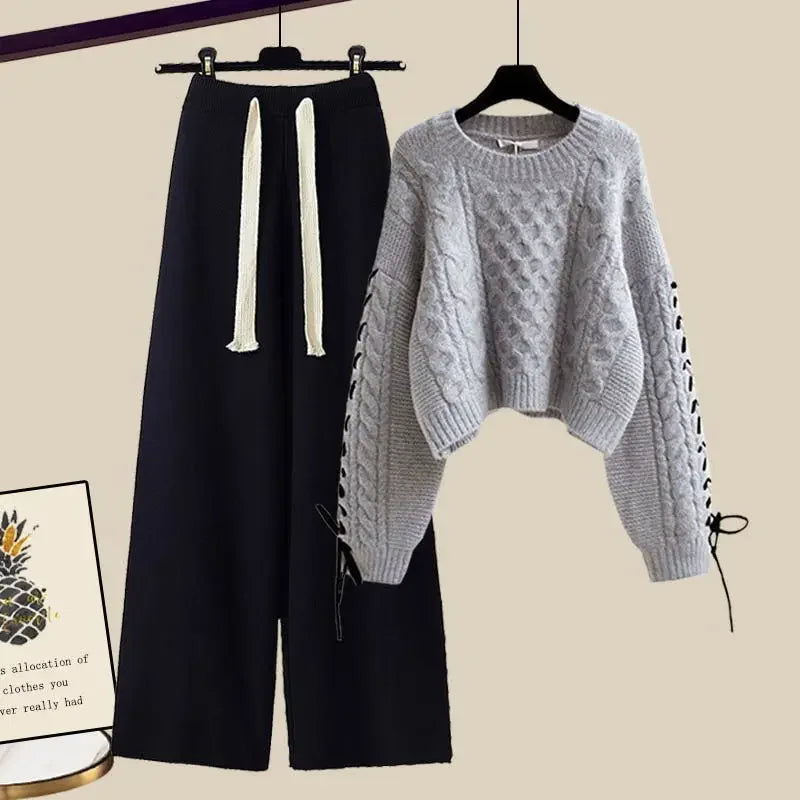 SALMA - SWEATER AND WIDE-LEG PANTS SET