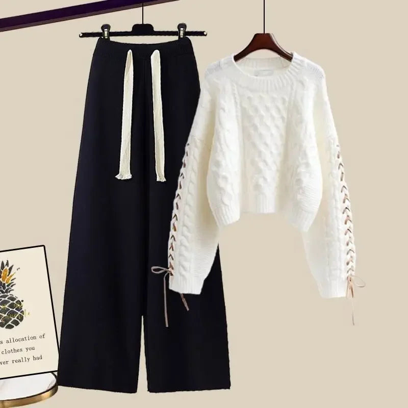 SALMA - SWEATER AND WIDE-LEG PANTS SET