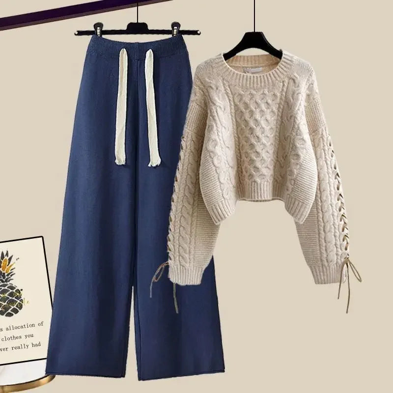 SALMA - SWEATER AND WIDE-LEG PANTS SET