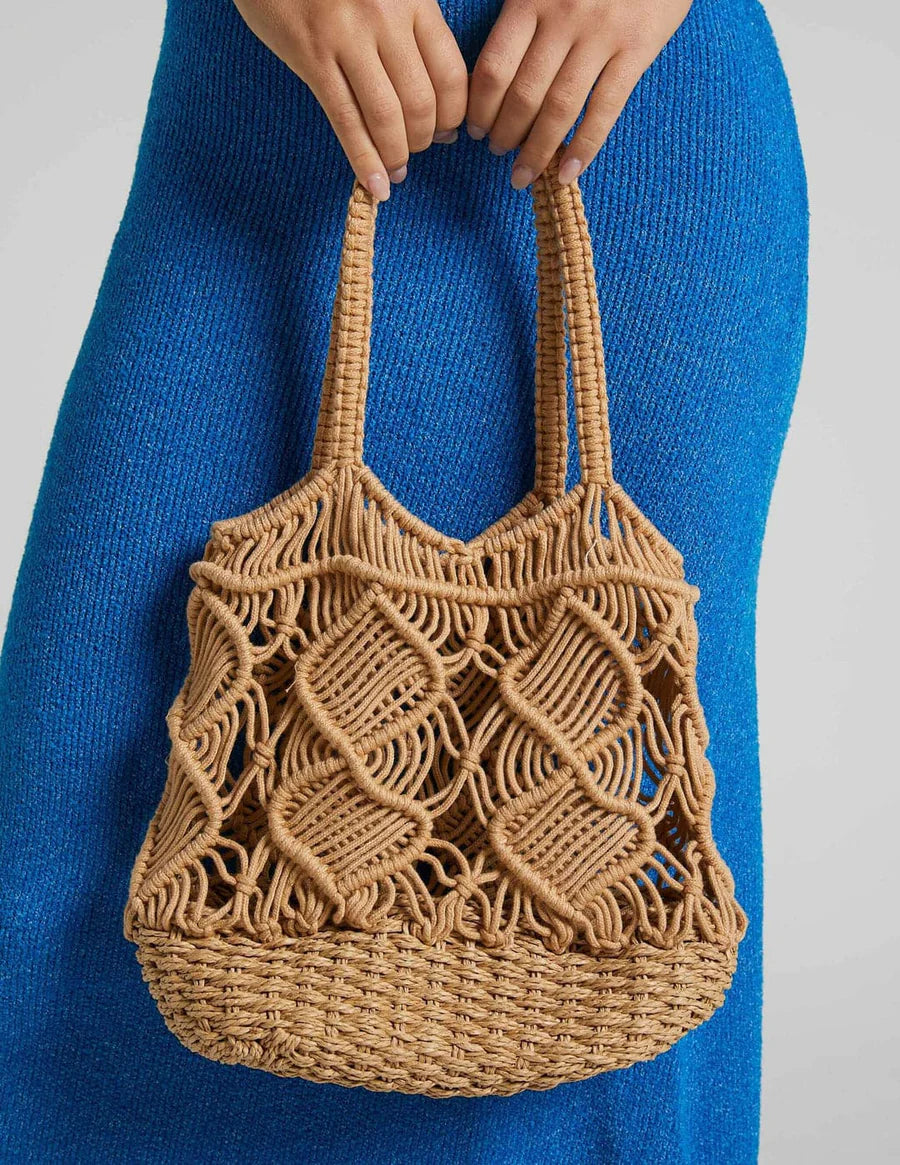 BOLSO SHOPPER MACRAMÉ NATURAL - BOHO & CHIC