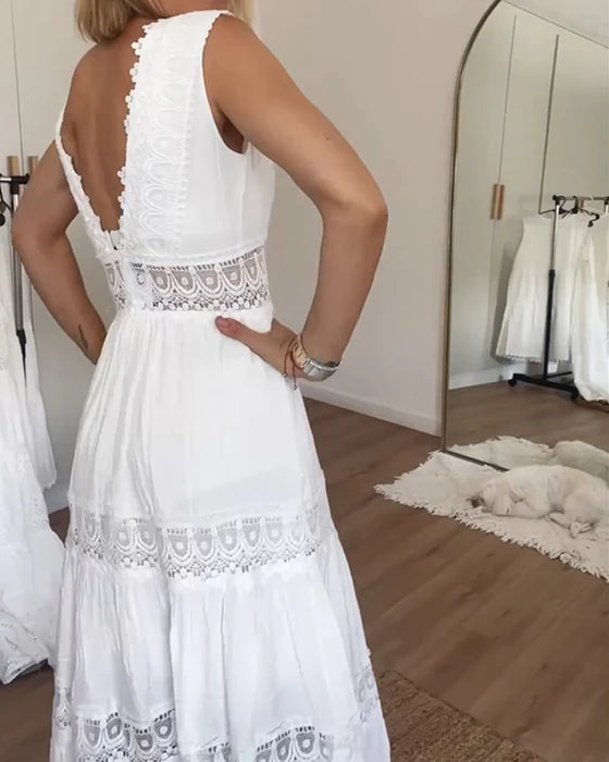 BETH - VESTIDO LARGO BOHEMIO ENCAJE