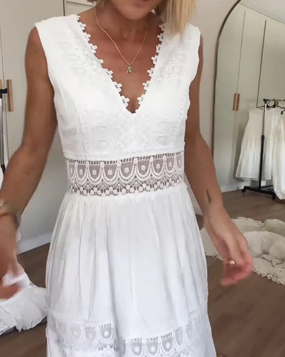 BETH - VESTIDO LARGO BOHEMIO ENCAJE