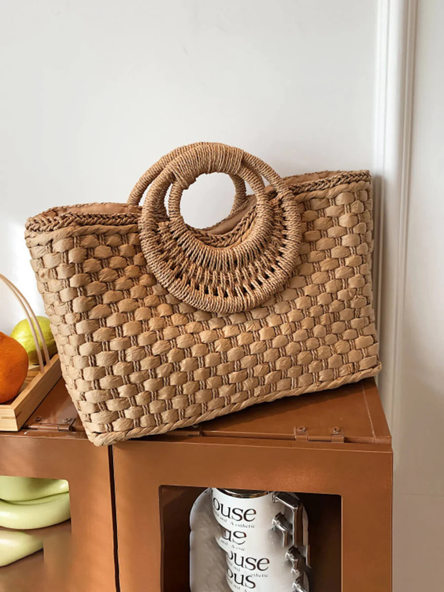 BOLSO DE MANO CÍRCULO NATURAL – ELEGANCIA ARTESANAL EN CADA DETALLE
