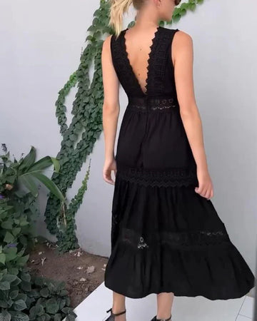 BETH - VESTIDO LARGO BOHEMIO ENCAJE