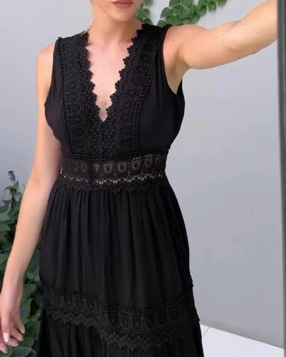 BETH - VESTIDO LARGO BOHEMIO ENCAJE