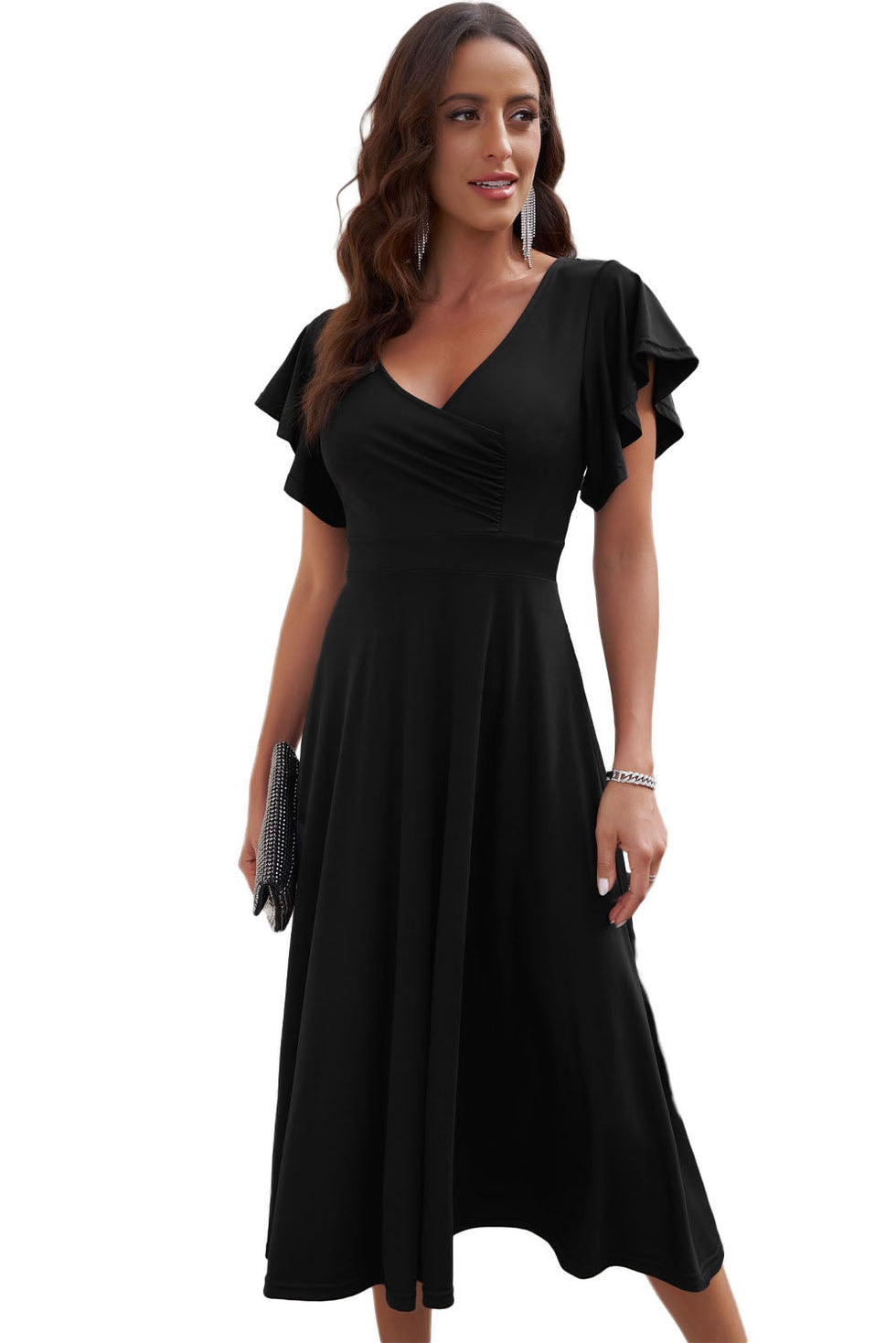 SWITZERLAND - WRAP DRESS WITH RUFFLED SLEEVES