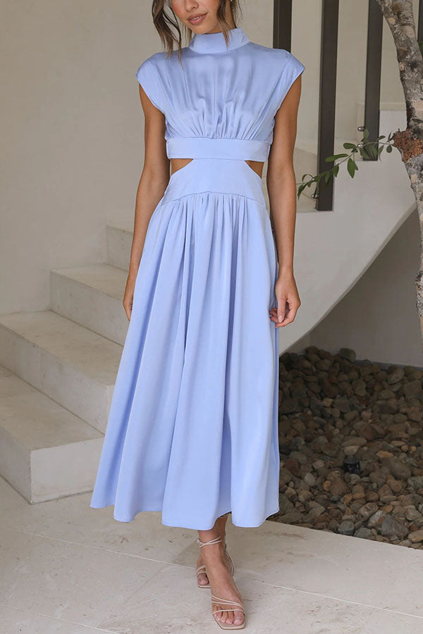 SARAI - VESTIDO MIDI CON ABERTURA Y BOLSILLOS