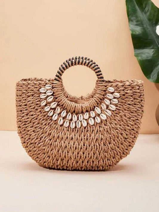 BOLSO CAPAZO CON CONCHAS - ESTILO BOHO CHIC