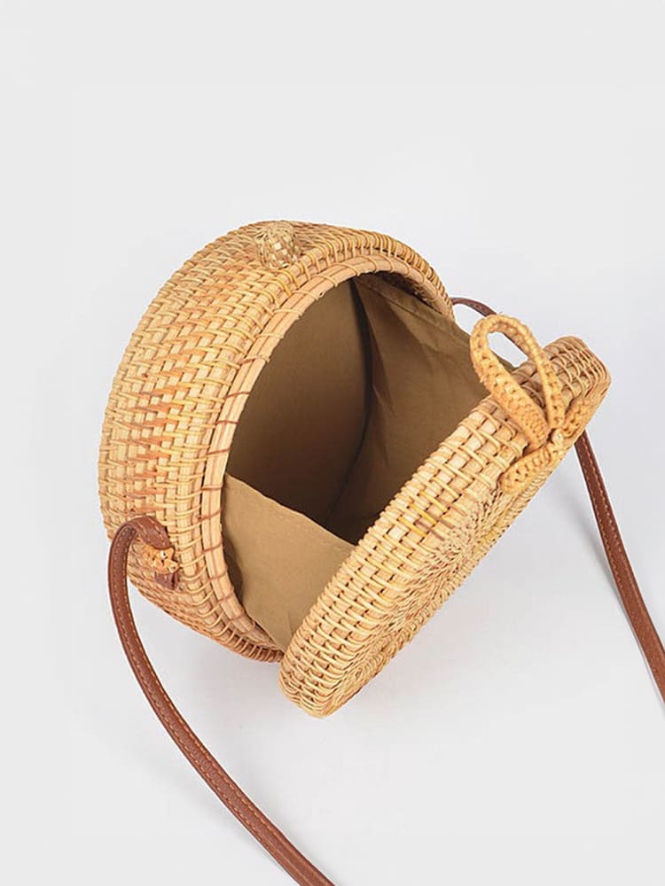 BOLSO REDONDO DE RATÁN ARTESANAL - EDICIÓN LIMITADA