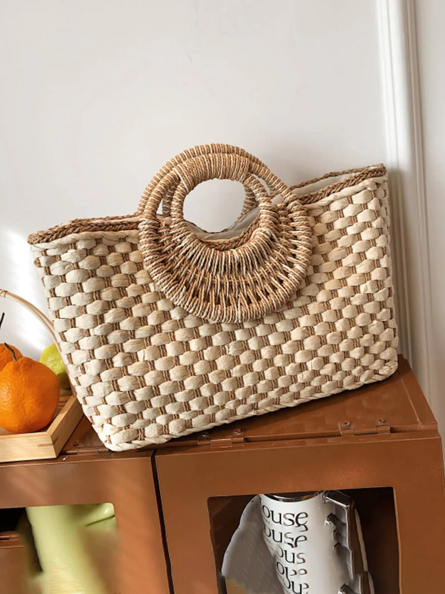 BOLSO DE MANO CÍRCULO NATURAL – ELEGANCIA ARTESANAL EN CADA DETALLE