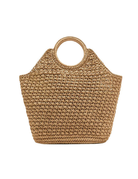 BOLSO TOTE DE RAFIA CON ASAS REDONDAS