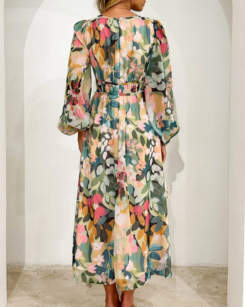 BETABEL - VESTIDO LARGO ESTAMPADO FLUIDO