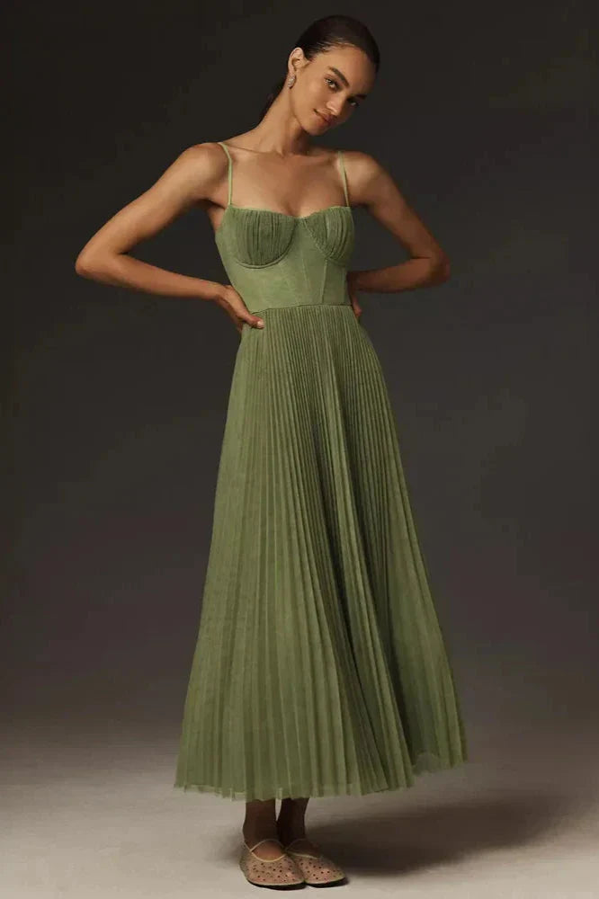 ÁGATA |VESTIDO MIDI PLISADO
