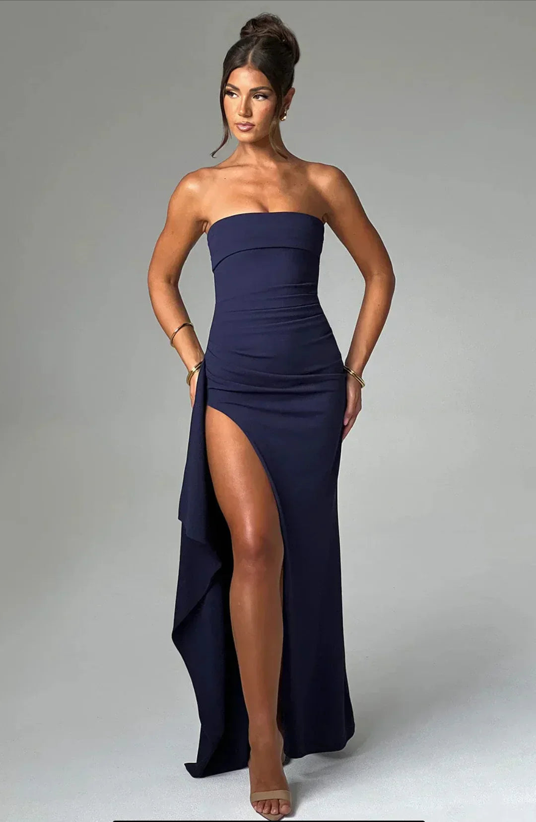 BETINA - VESTIDO LARGO SIN HOMBROS