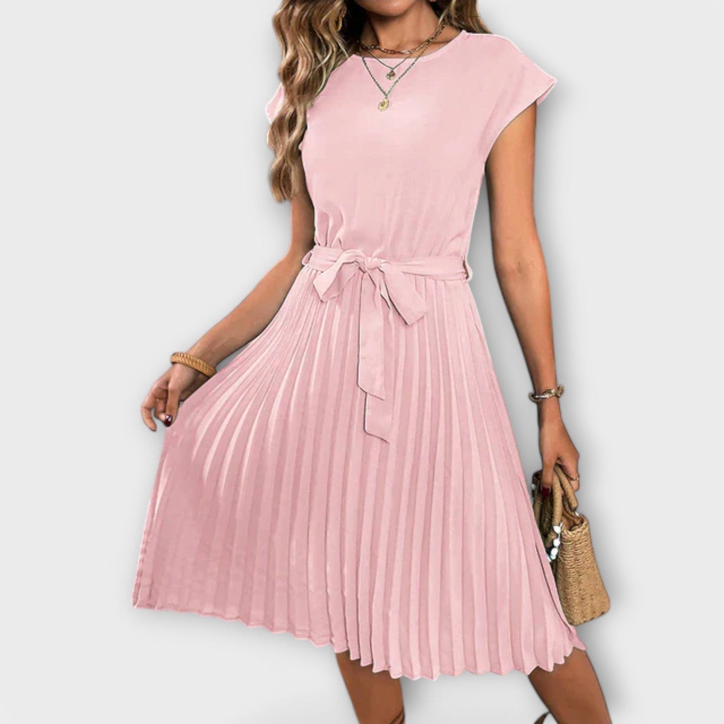 LUZMILA - VESTIDO ELEGANTE PLISADO