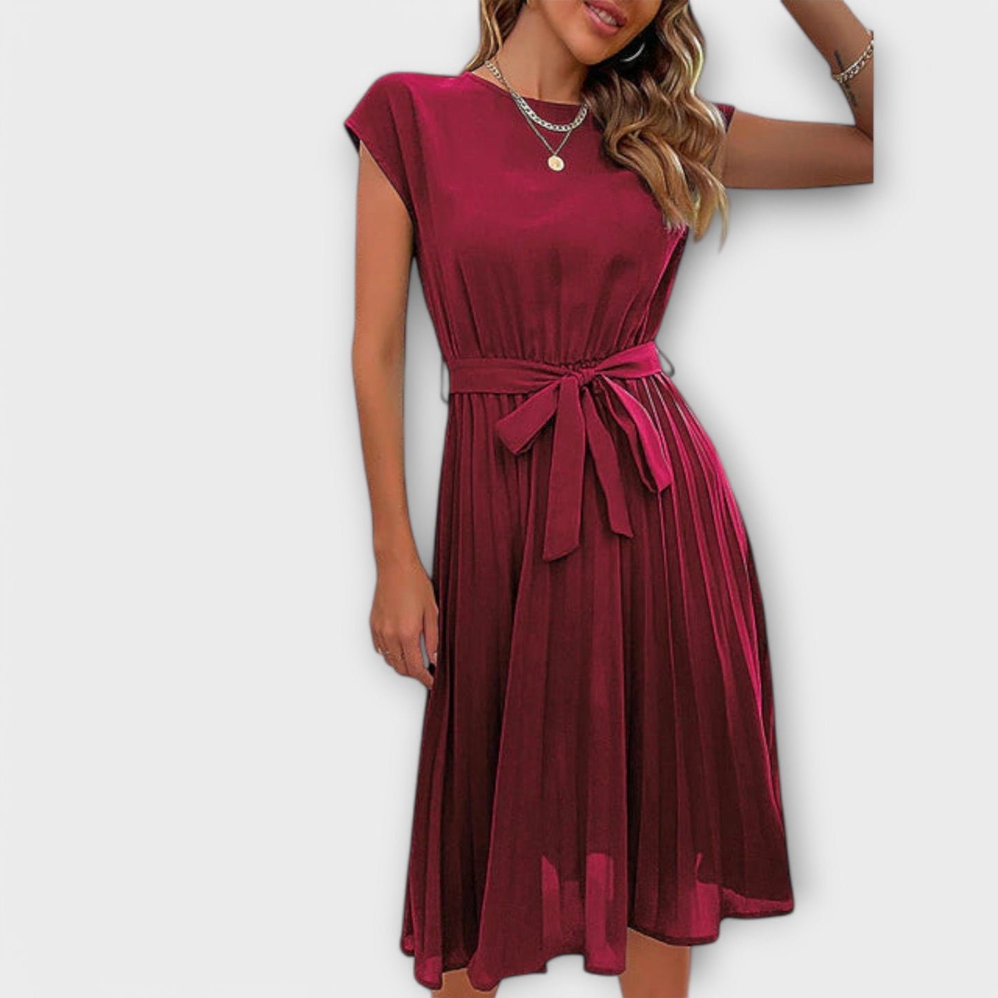 LUZMILA - VESTIDO ELEGANTE PLISADO