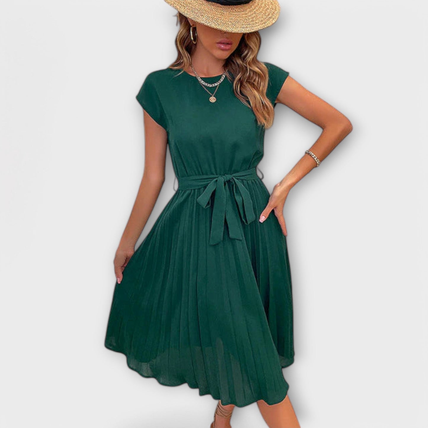 LUZMILA - VESTIDO ELEGANTE PLISADO