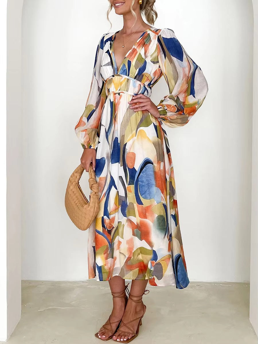 BETABEL - VESTIDO LARGO ESTAMPADO FLUIDO