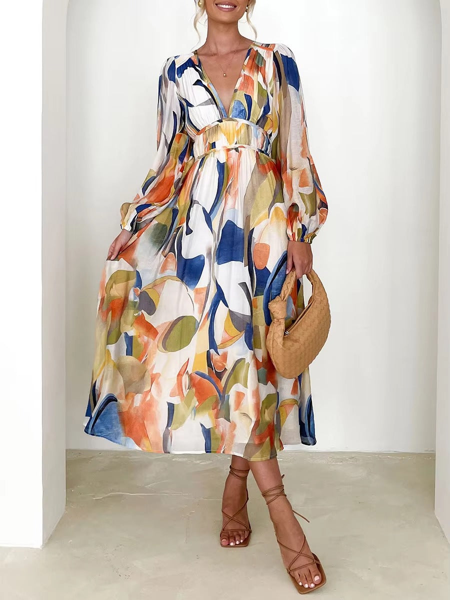 BETABEL - VESTIDO LARGO ESTAMPADO FLUIDO