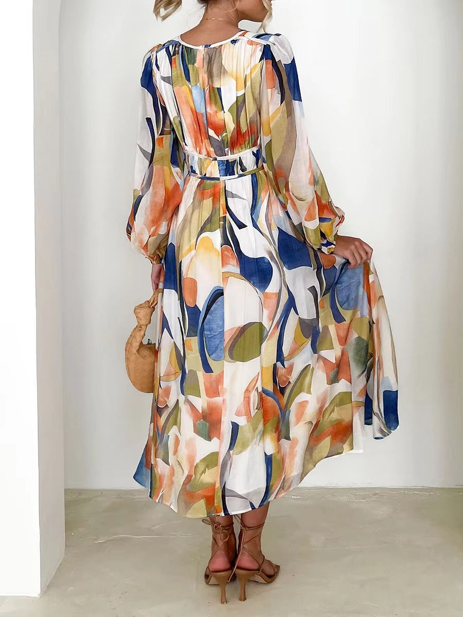 BETABEL - VESTIDO LARGO ESTAMPADO FLUIDO