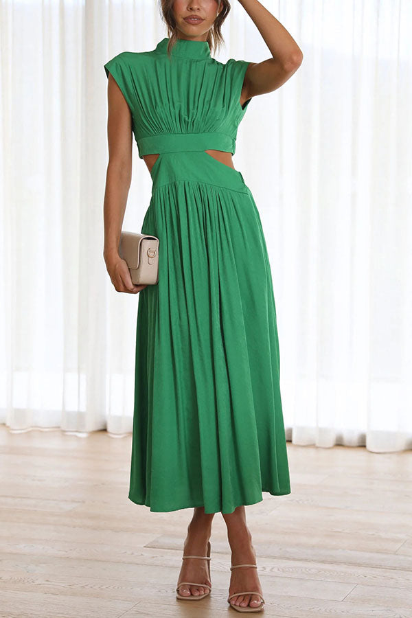 SARAI - VESTIDO MIDI CON ABERTURA Y BOLSILLOS