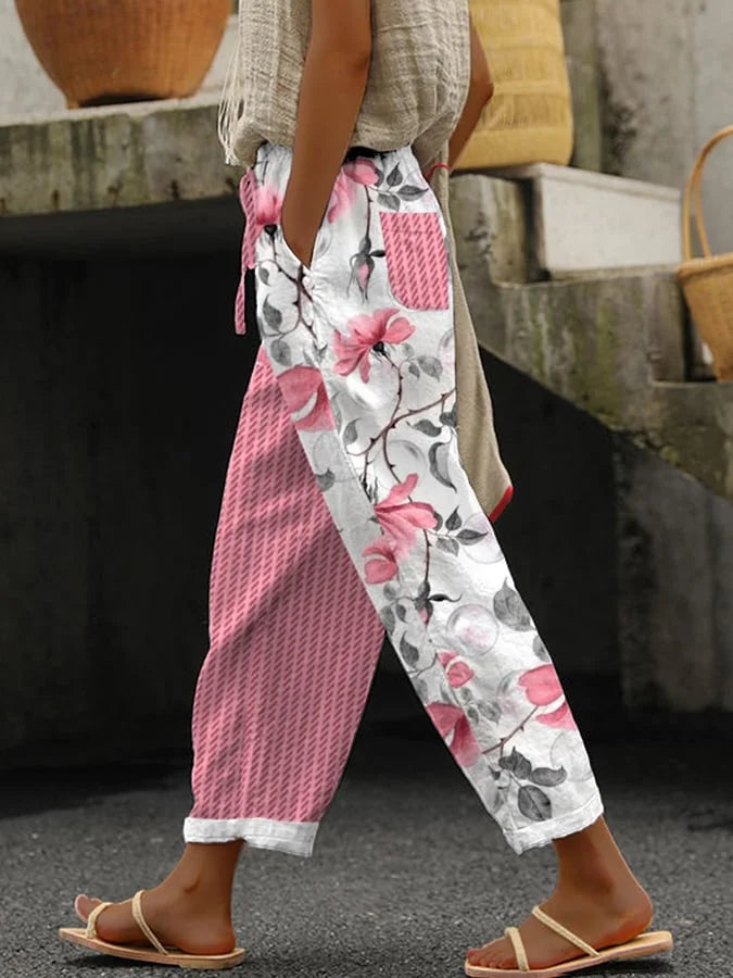 JAÉN- PANTALONES CASUALES CON ESTAMPADO PRIMAVERAL