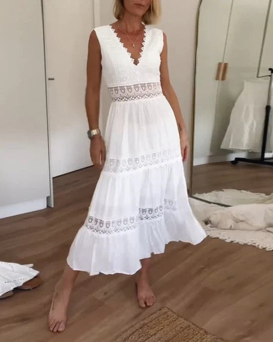 BETH - VESTIDO LARGO BOHEMIO ENCAJE