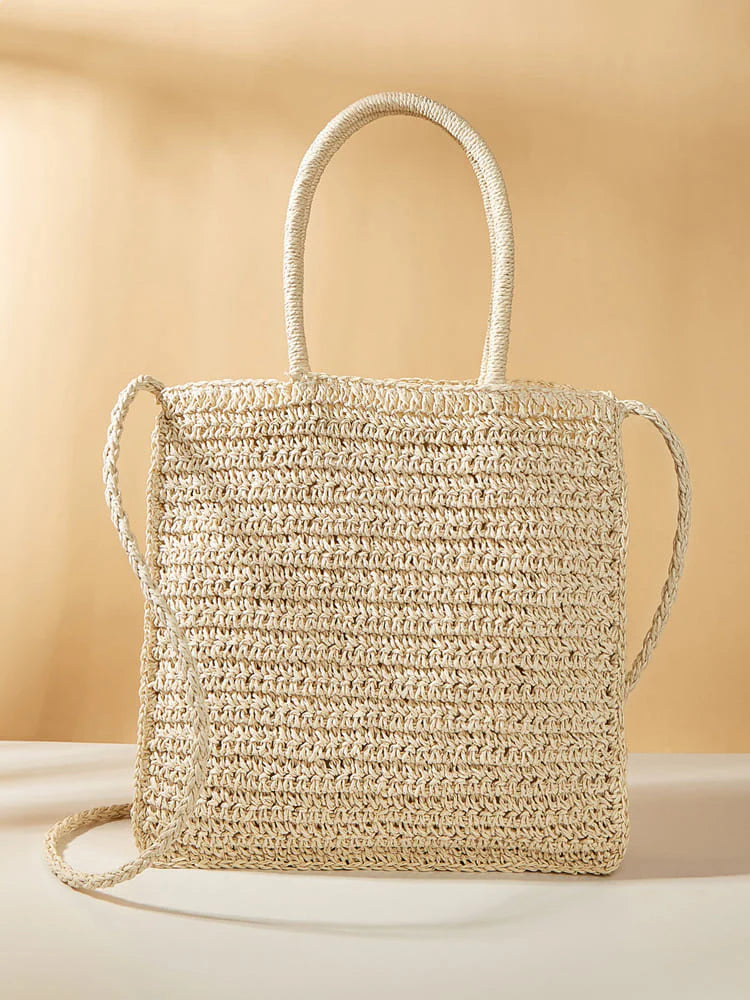 BOLSO DE RAFIA CON DISEÑO A CROCHET MULTICOLOR