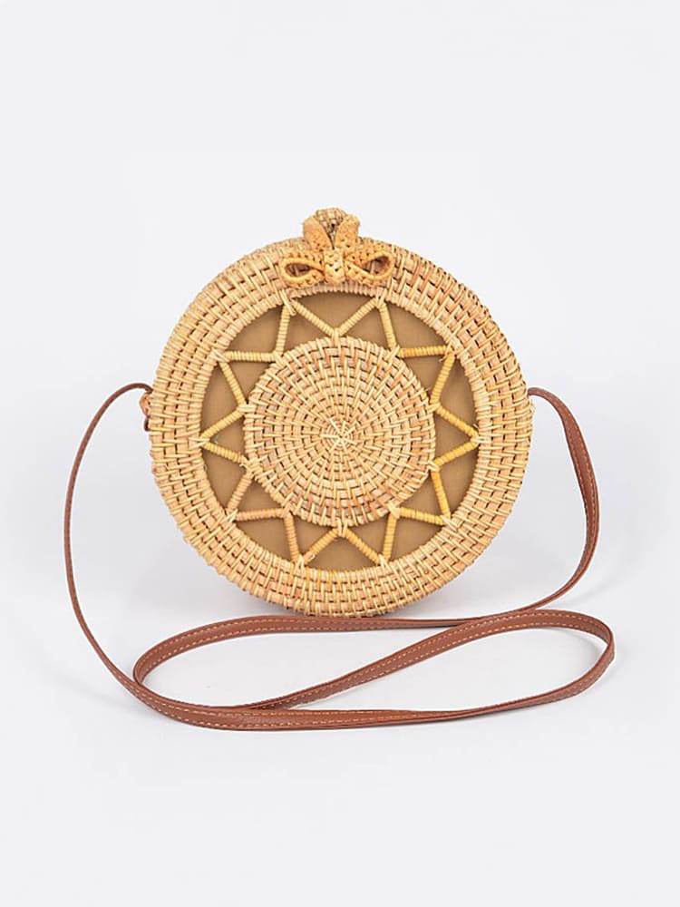 BOLSO REDONDO DE RATÁN ARTESANAL - EDICIÓN LIMITADA