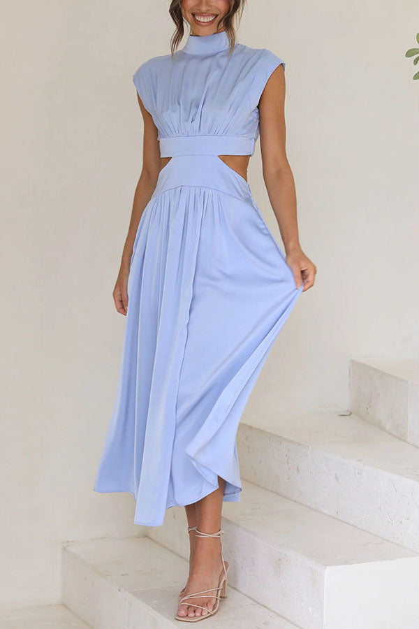 SARAI - VESTIDO MIDI CON ABERTURA Y BOLSILLOS
