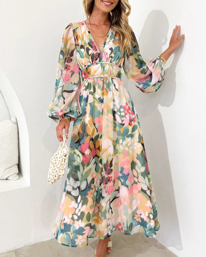 BETABEL - VESTIDO LARGO ESTAMPADO FLUIDO