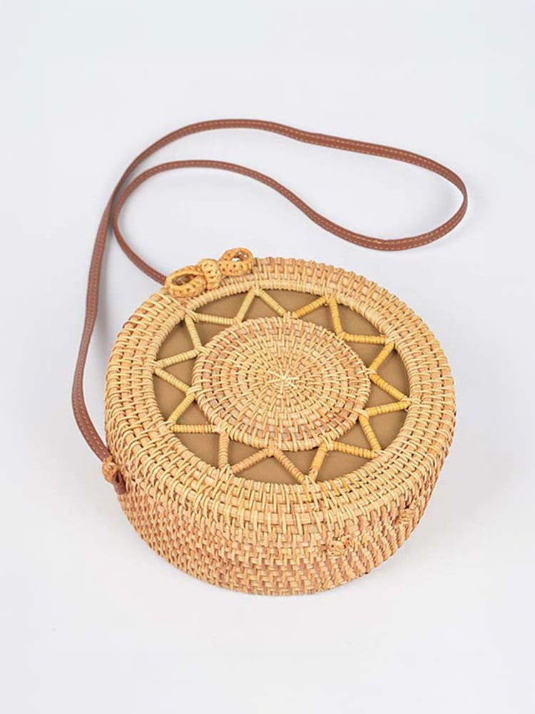 BOLSO REDONDO DE RATÁN ARTESANAL - EDICIÓN LIMITADA